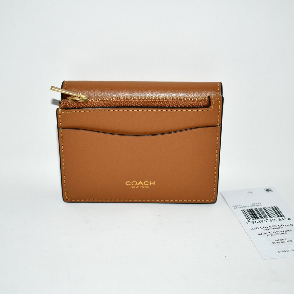 COACH Essential Card Holder Bifold Wallet in Honey Brown #CZ111 B4T7J NWT - Picture 4 of 6